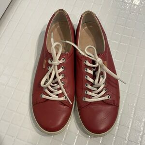 ECCO Soft 7 Burgundy Leather Lace Up Casual Sneakers Shoes Women’s  -  Size:  9